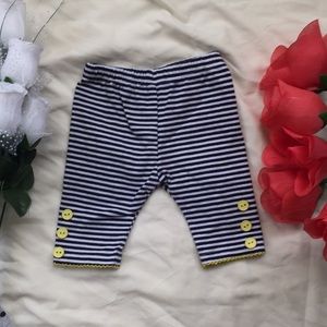 Bonnie Baby Girl’s White/Blue Stripe Pant Sz:3-6m